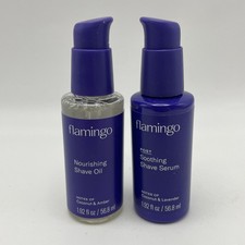 READ - Flamingo Shave Set - Nourishing Shave Oil Post Soothing Shave Serum Duo
