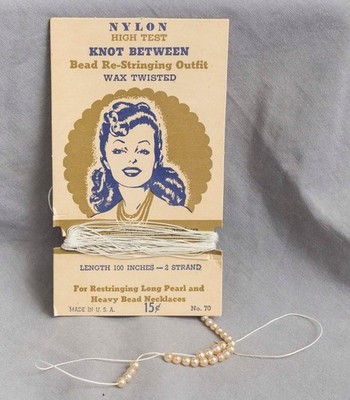 Knot Between Bead Re-stringing Outfit Packaging Vintage Advertising
