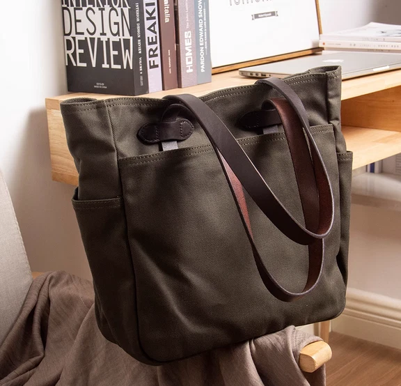 Bolso de Mano de Lona Encerada Impermeable 70260 Talla 45*33*12cm Bolso de Hombro Foto 3 de 4