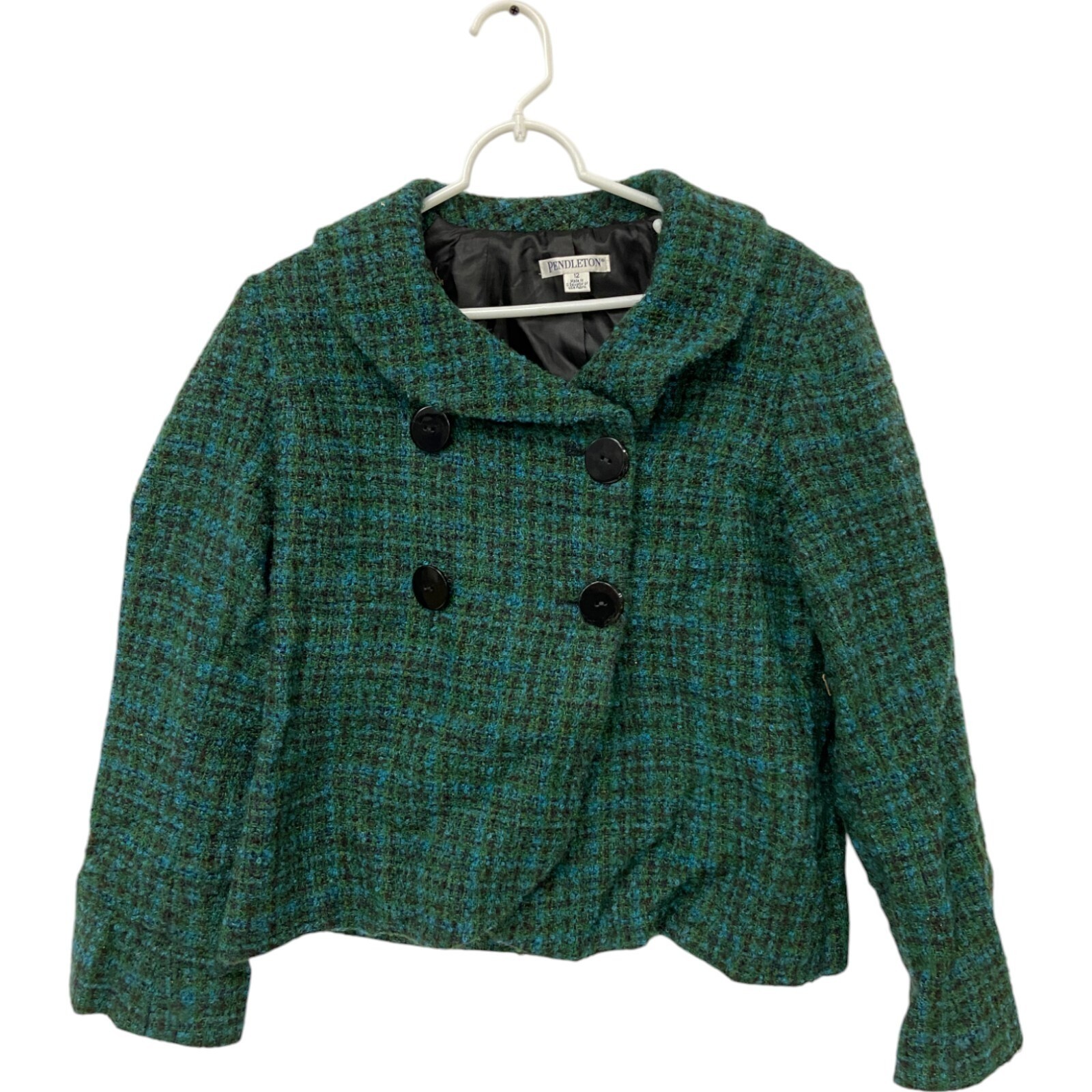 Pendleton Wool Blazer Jacket Green Plaid Womens S… - image 2