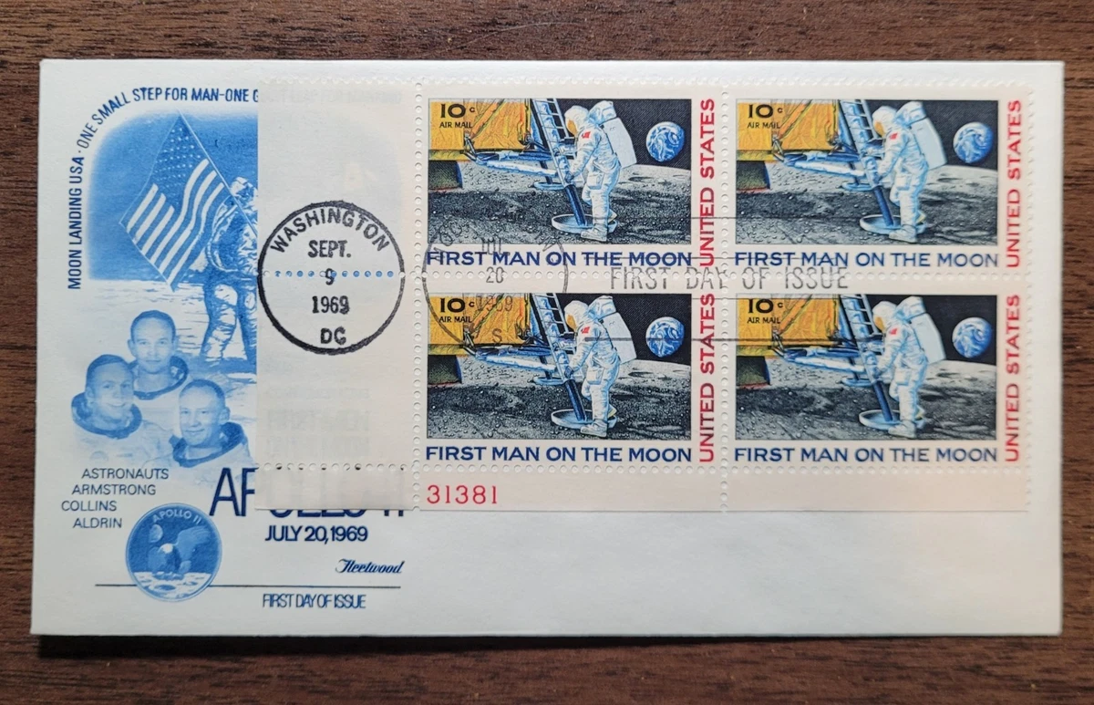 First Man On The Moon Stamp In Apollo Exploration Mission