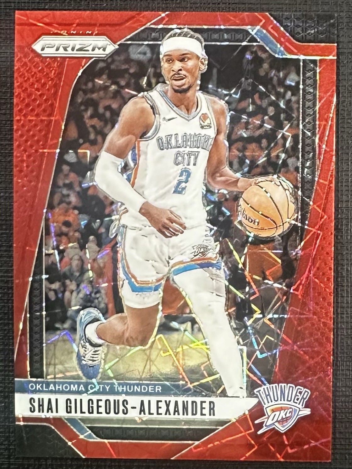 2024-25 Panini Prizm Basketball No. 113 Shai Gilgeous-Alexander Red Laser /35