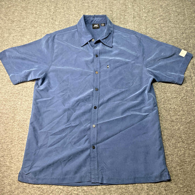Helly Hansen Shirt Mens Large Button Down Casual Short Sleeve Blue Versatile