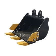 Agrotk 24in Tooth Bucket 3 Teeth Bucket for 0.8-1.8ton Mini Excavator Attachment