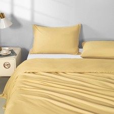 2 Pack Microfiber Queen Size Zipper Pillowcases,Gold Pillow Case Set of 2,Sof...