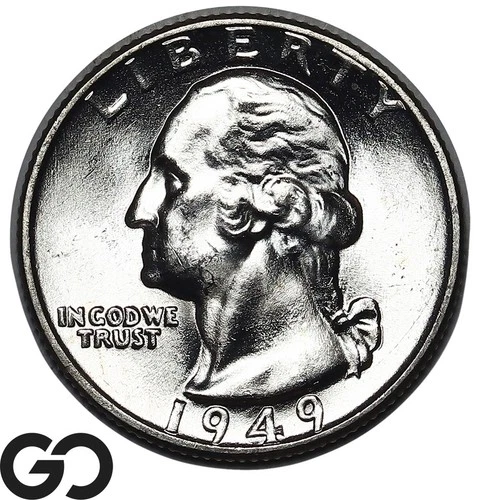 1949 Washington Quarter Blast White Superb Gem BU++