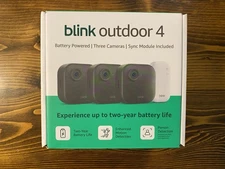 Blink Outdoor 4 Wireless smart security camera. Sync Module Core and 3 Cameras
