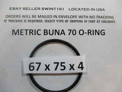 67mm ID x 75mm OD x 4mm thick O-ring.  Buna-70.     Quan 1.