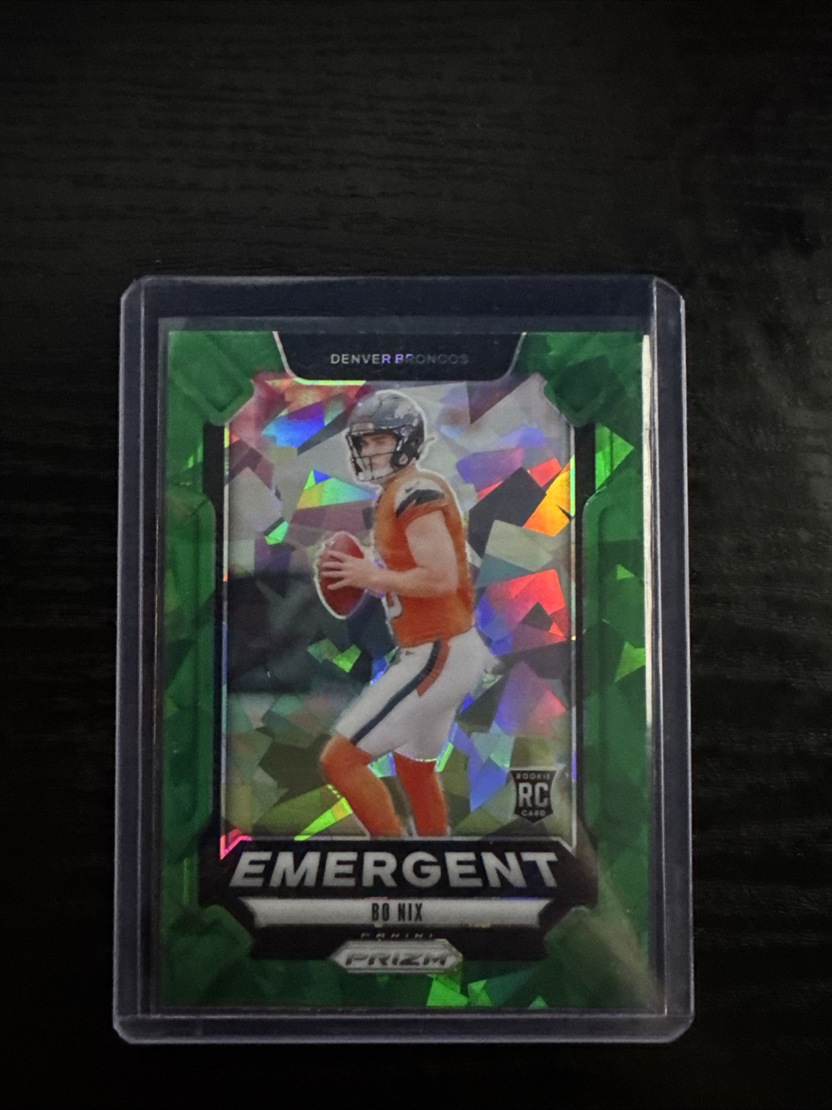 2024 Panini Prizm - Emergent Bo Nix #3 Green Ice Prizm (RC)