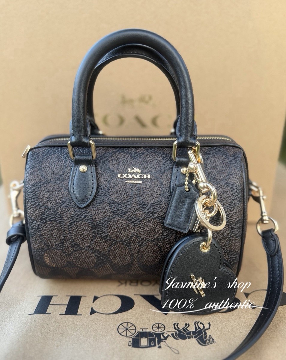 COACH ミニバッグ NWT Coach Boxed Mini Rowan Crossbody Bag And Mirror Bag Charm Set