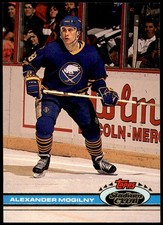 Alexander Mogilny Buffalo Sabres 1990 Stadium Club Topps Rookie Card RC #195. rookie card picture