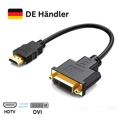 HDMI auf DVI Adapterkabel bidirektional DVI-I 24+1 1080P Full HD PC Monitor TV