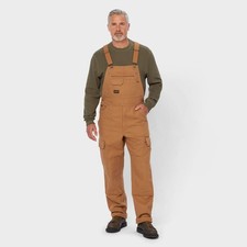 Duluth Men's Fire Hose Bib Overalls, Brown NEW WT