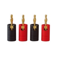 Dynavox HIGH-END BANANENSTECKER-SET 2 X Rot / 2 X Schwarz Isoliert