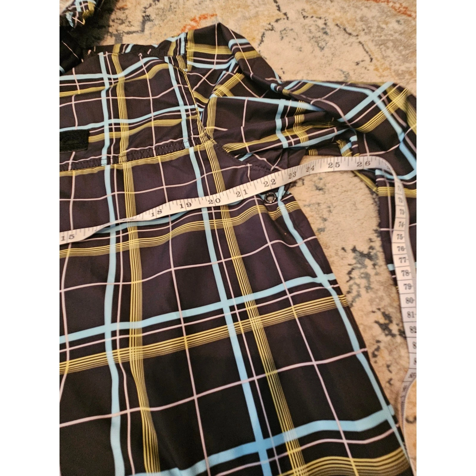 Quiksilver Windbreaker Jacket Mens Large Black Plaid Hooded Full Zip Excellent - product detail image 6