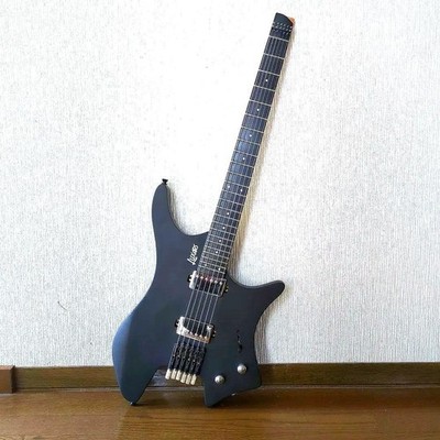 Luxars Headless Electric Guitar Black Ash Body Alnico 59 Pickups Maple Neck