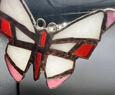 Vintage Stained Glass Butterfly Suncatcher Pendant Plant Hanger 3 By 3