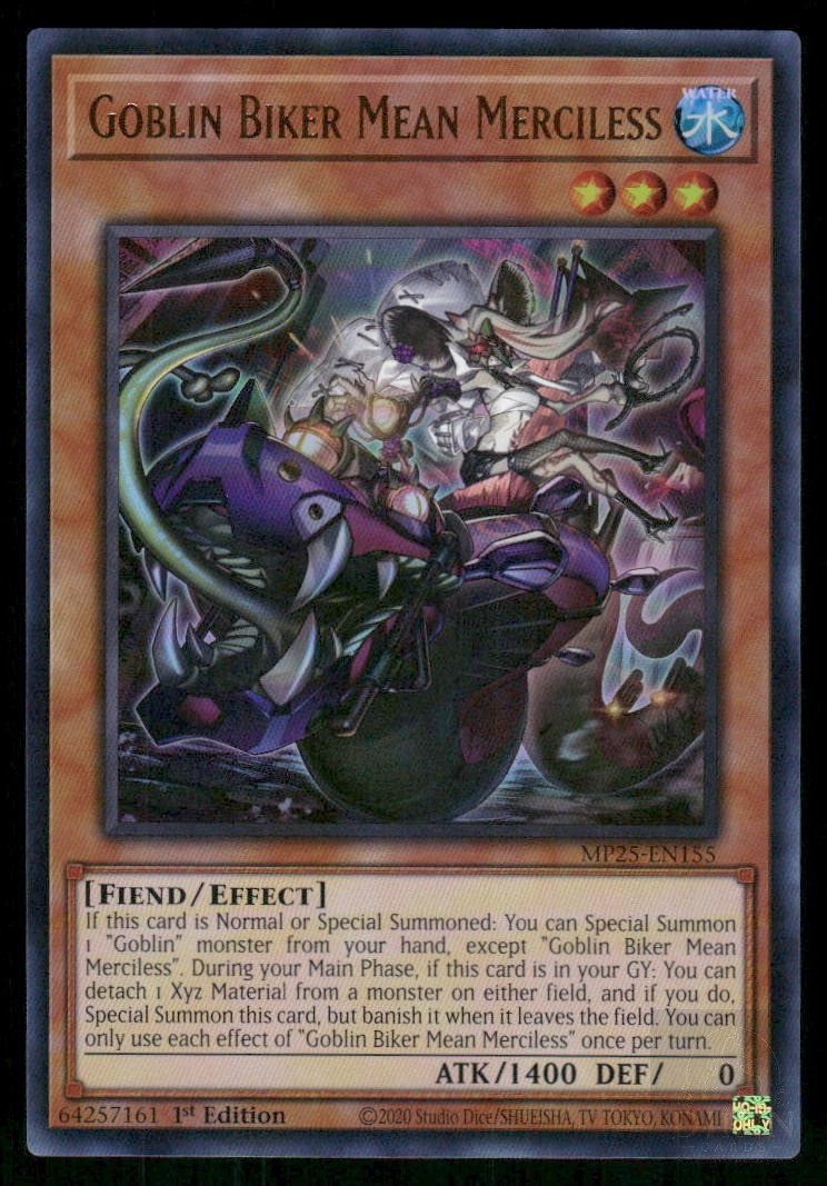 GOBLIN BIKER MEAN MERCILESS MP25-EN155 ULTRA RARE YU-GI-OH 1ST EDITION NM/M