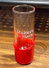 RARE Non-Tapered Tall Maker's Mark Shot Glass known as a 'Shooter' Glass ~ READ