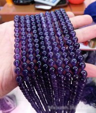 Natural 8mm Purple Amethyst Gemstone Round Loose Beads 15'' Strand