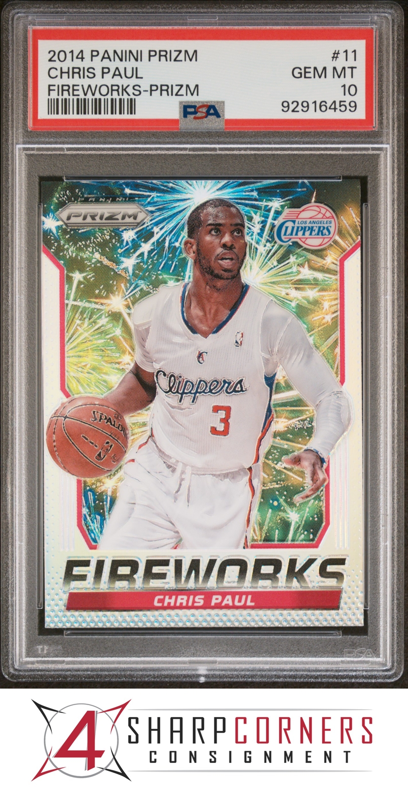 2014 PANINI PRIZM FIREWORKS SILVER #11 CHRIS PAUL PSA 10 K4019543-459