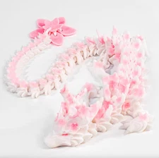 Cherry Blossom Dragon 3D Printed Figure Articulated Sakura Decor Flower Dragon