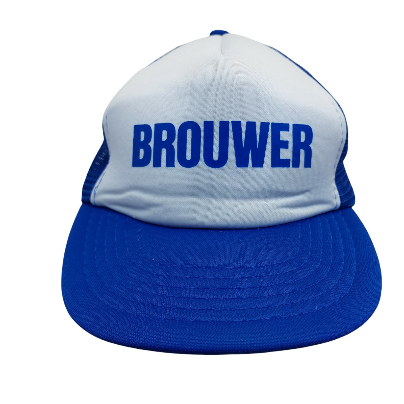 Blue White Mesh Snapback Foam Brouwer Hat
