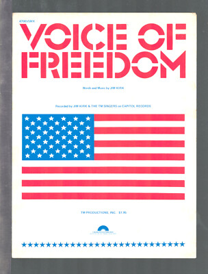 Voice Of Freedom 1980 JIM KIRK & THE TM SINGERS Vintage Sheet Music
