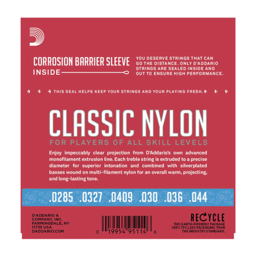 D'Addario EJ27H Student Nylon Classical Guitar Strings; hard tension - Picture 2 of 3