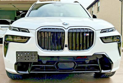 Front Bumper Tow Hook License Plate Tag Mount Bracket Kit For BMW X7 M 2023-2025