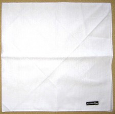 CHRISTIAN DIOR Formal White Scarf Handkerchief 48cm /SADAYUZ