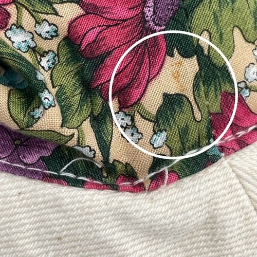 Bucket Hat Floral Canvas Handmade Off-White Daisy Print Girl's Blossom Pink - Picture 9 of 10