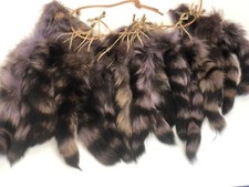 Raccoon Tail Dyed Coon Fur Lot of 20 Pieces