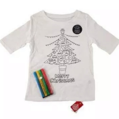 Neu Kinder Weihnachten Färbung T-Shirt Ex Dunnes Geschäfte Alter 3 bis 10 Jahre 2 Designs