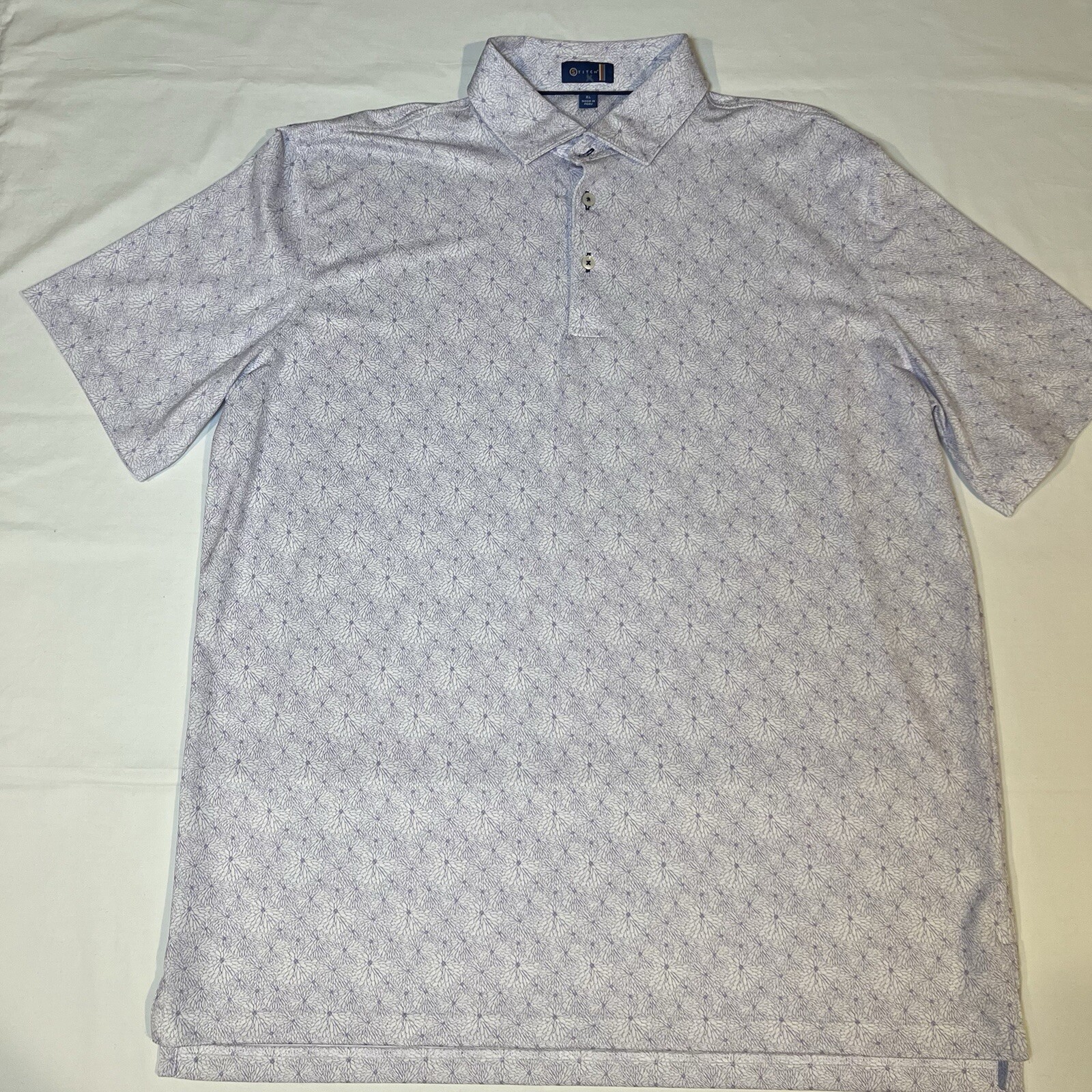 Stitch Golf Polo Men’s Size XL Purple Floral Print Short Sleeve