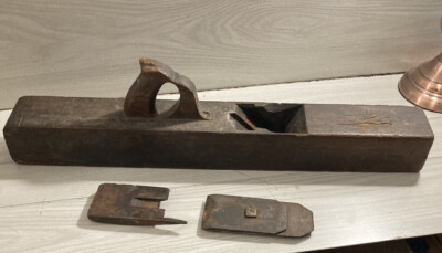 Vintage Antique Wooden Block Plane Planner 26 inch Long Solid Wood Ohio Tool.