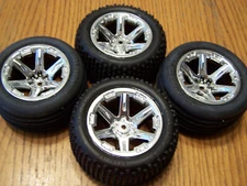 Fits Traxxas Rustler 2wd BL-2s Alias Tires & All Star 2.8 Chrome Wheels 12mm Hex