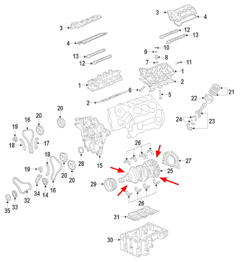 OEM 626R6-3CA0A, -3CA00 Crank Shaft Assembly for Hyundai GENESIS