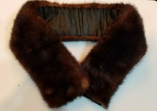 Mink Fur Dark Chocolate Brown Collar Suit Dress Coat - Genuine Fur Accessory