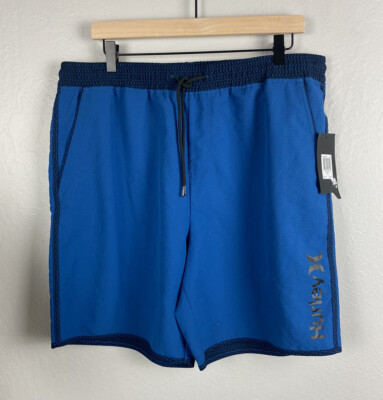 Hurley Nike Dri-Fit Rush Size XL Swim Trunks Board Short Blue Black $45 