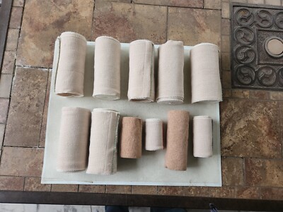 Elastic Bandage Self Closure Rubber Elastic Lot of 11 Assorted Sizes as Shown