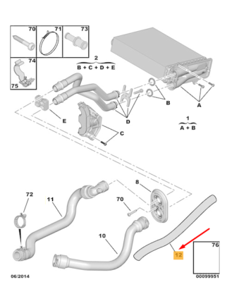 PEUGEOT 208 MK1 A9 Heater Water Hose 1606976180 New Genuine | eBay