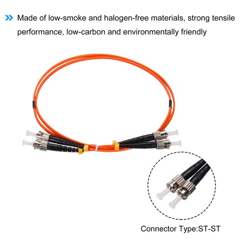 1 M 3.2Ft Fiber Patch Cable Multimode ST-ST OM2 LSZH Fiber Optical Cable Orange - Afbeelding 4 van 6