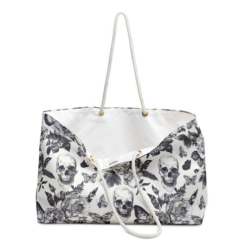 Spooky Skull Floral Weekender Tote Bag - Picture 4 of 5