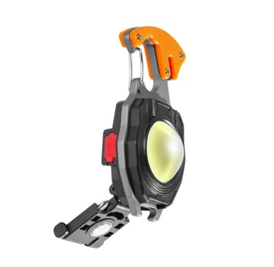 Multi-Function Mini Keychain Flashlight LED Torch Work Lamp Cigarette Lighter