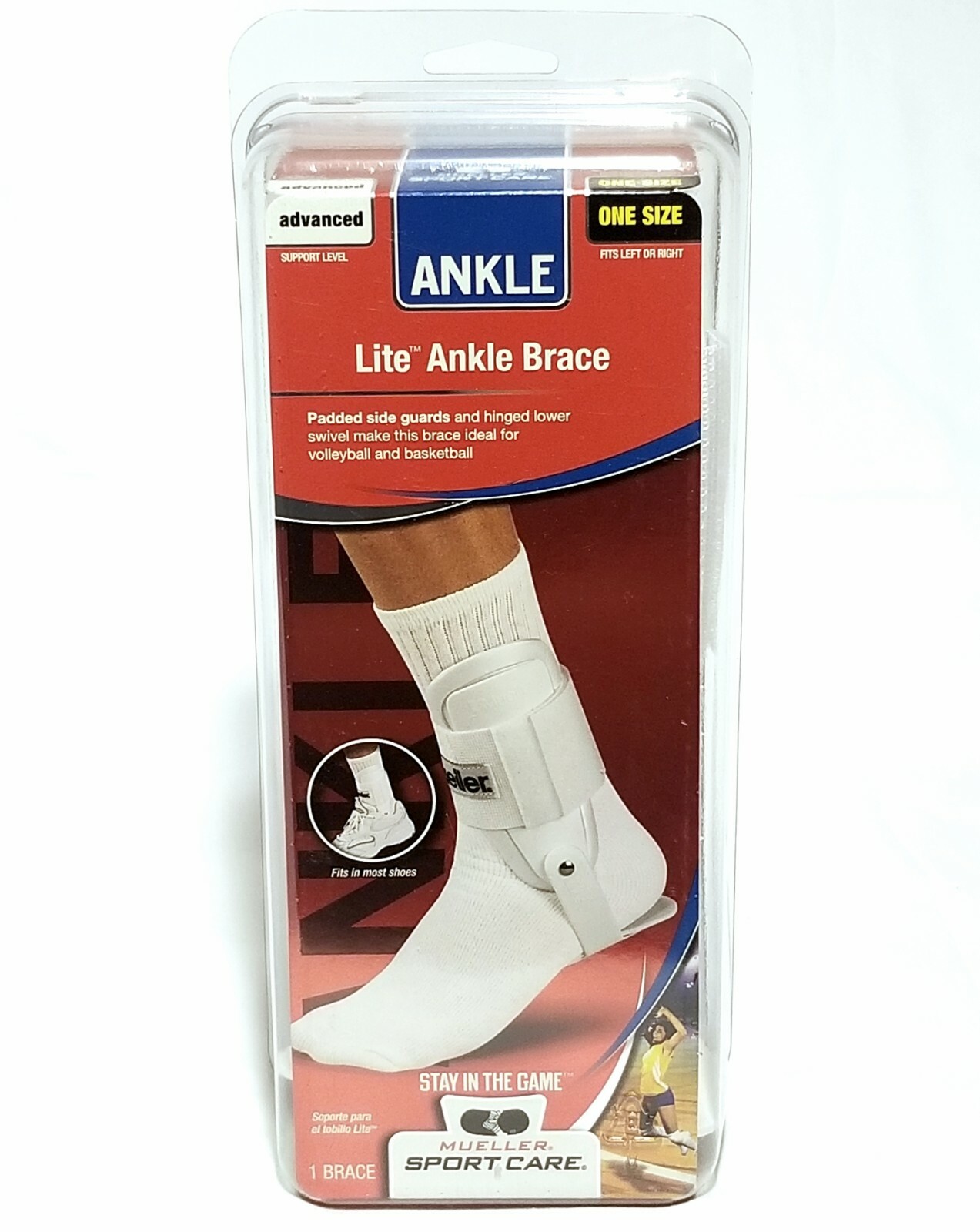 Mueller Sport Care Lite Ankle Brace Advanced Support One Size White eBay