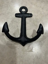 Vintage Heavy Cast Iron ANCHOR HOOK 6" Wall Coat Towel Rack