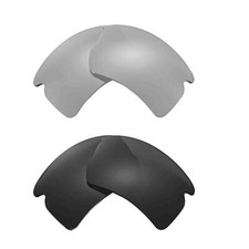 Walleva Two Pairs Polarized Lenses For Oakley Flak 2.0 XL - Titanium Black