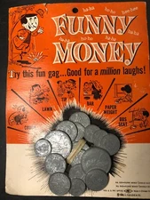 Vintage Novelty Gift Funny Money by H. Fishlove Metal Coins - NOS