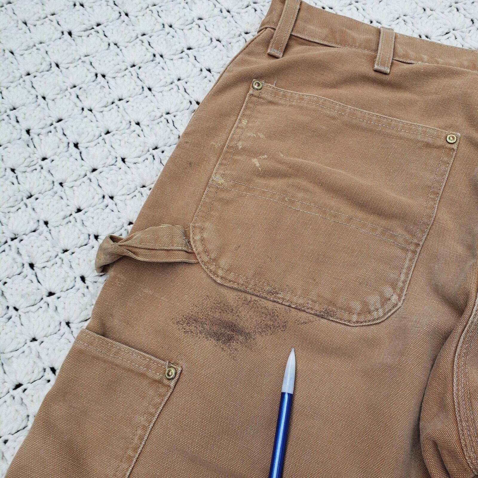 Vtg Carhartt Distressed B01 Double Knee Canvas Ca… - image 14
